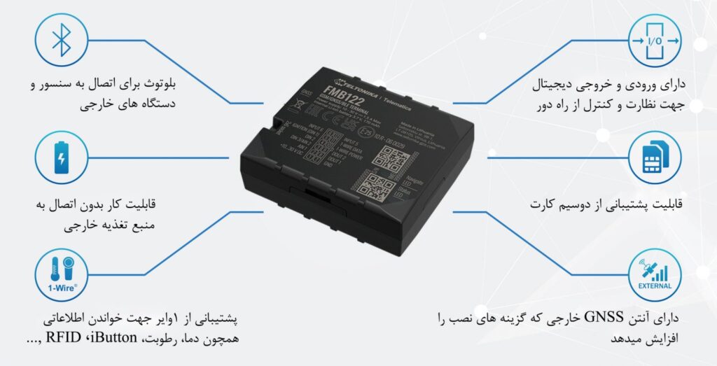 ردیاب خودرو تلتونیکا مدل FMB122
